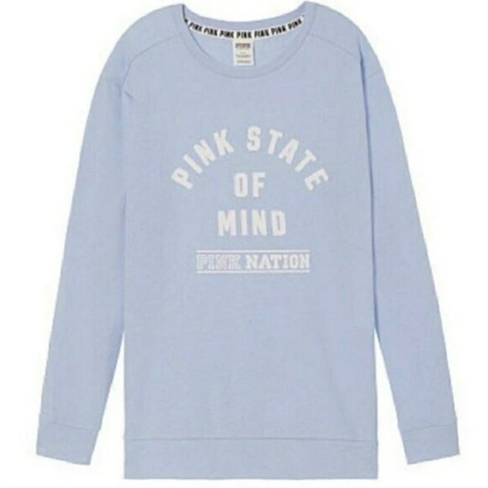 Victoria's Secret PINK Nation Pullover Crewneck Sweatshirt Top XS state of mind